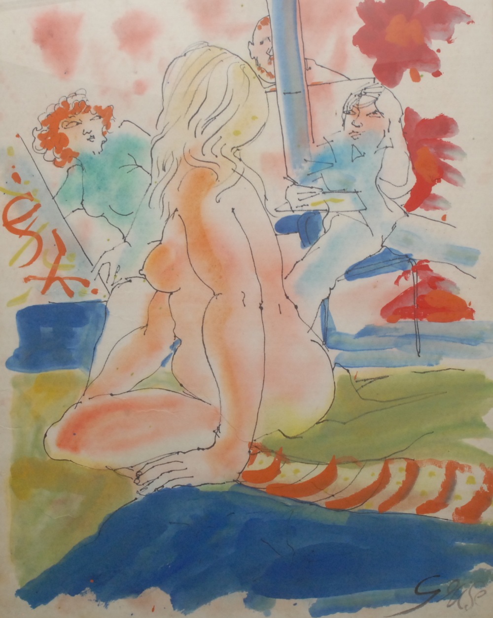 Hendrik Grise (1917-1982)
The Life Class Nude
signed, watercolour, 60cm x 47cm