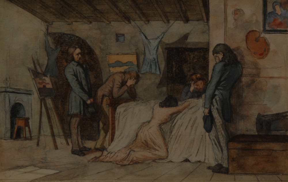 Italian School (19th century)
La Boheme, The Last Act, Death of Mimi
watercolour, 14cm x 22cm
