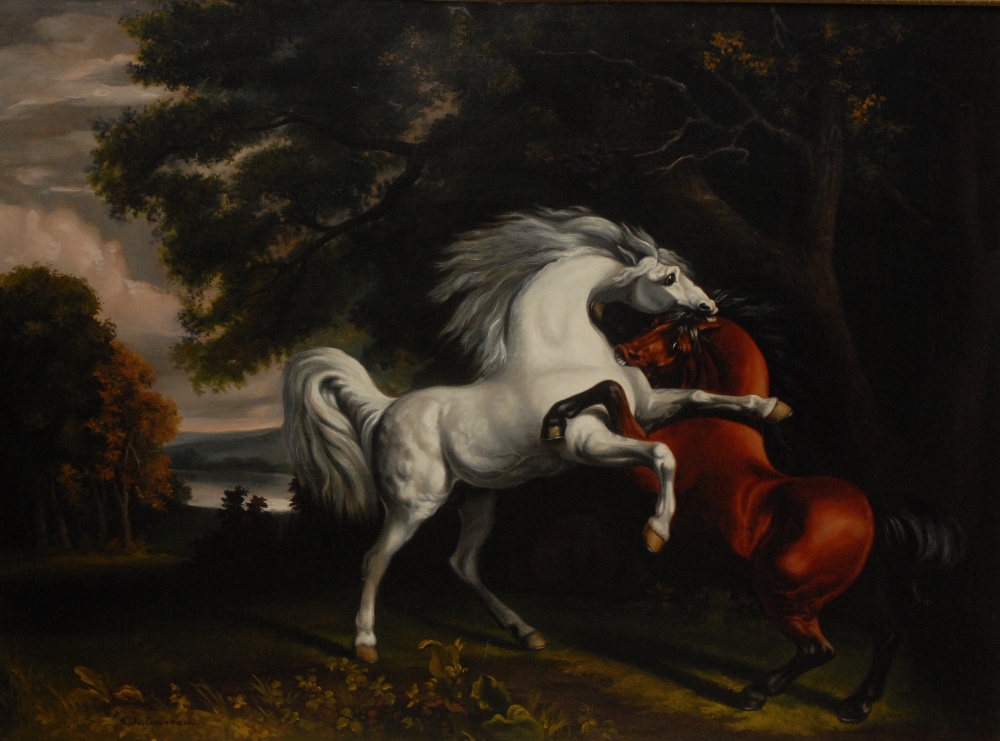After George Stubbs
Horses Fighting
oil on canvas, 69cm x 94.5cm