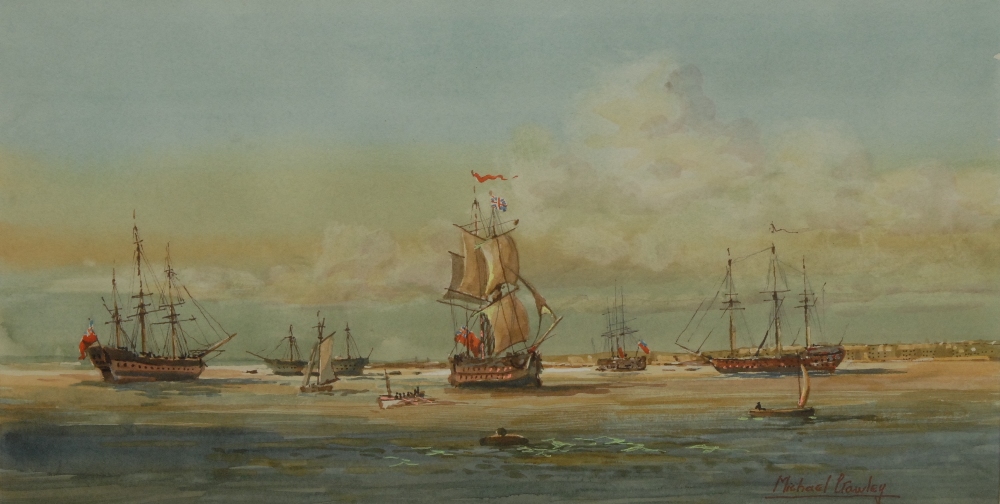 Michael Crawley
Portsmouth Harbour
signed, watercolour, 18cm x 35cm