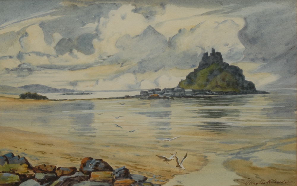 Henry Hughes Richardson (bn 1920)
A Pair, St Michael's Mount and Snowdon
signed, watercolours,