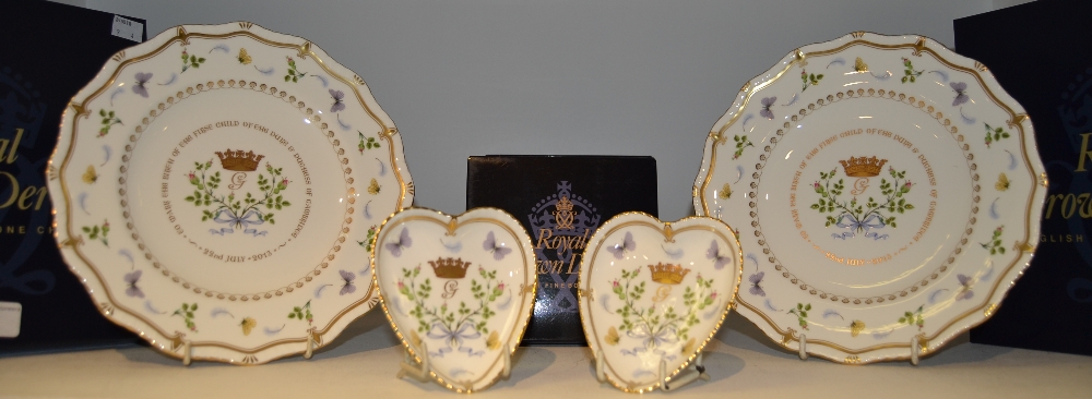 A Royal Crown Derby gadrooned plate,  To Celebrate the Christening of HRH Prince George Alexander