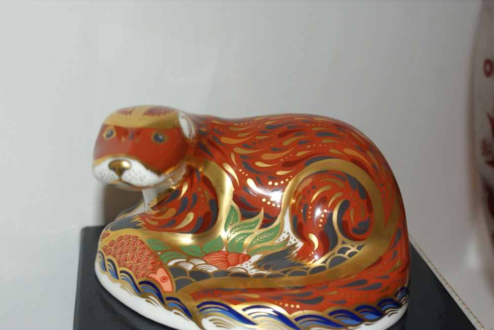 A Royal Crown Derby paperweight, Otter, specially commissioned by The Guild of China and Glass