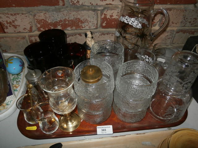 Tray of various glass ware
