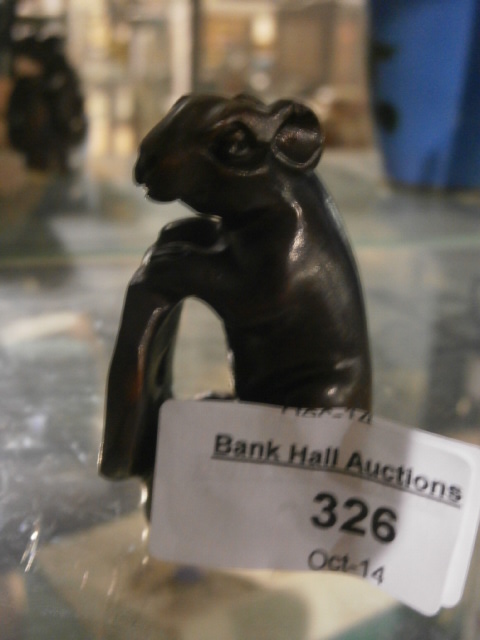 Rat and lucky coin netsuke