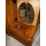 Oak mirror back dressing table