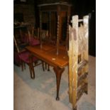 Oak flip top table barley twist occasional table and a set of ladders