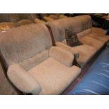 Beige 3 seater settee and chair