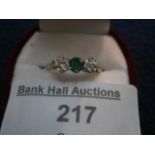(GPN) 18ct emerald & diamond ring
