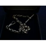 (LPN) Hall marked silver fob watch chain