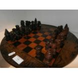 `Hand carved oriental chess set