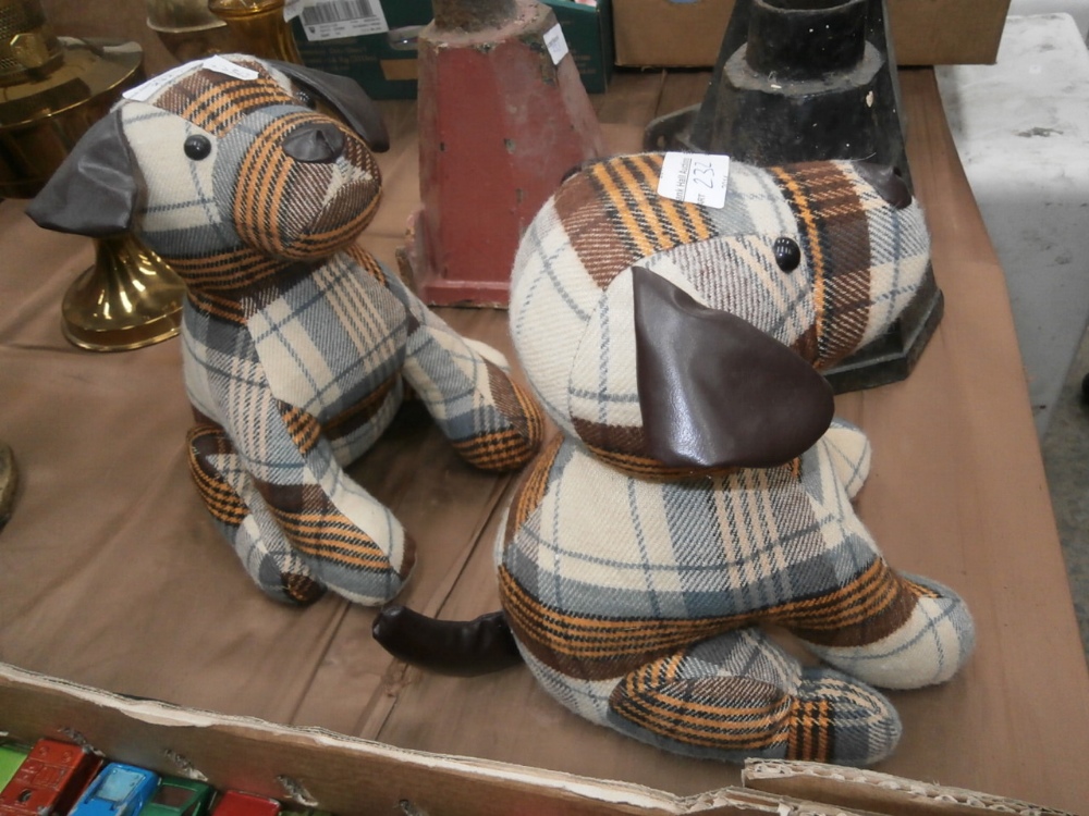 2 dog door stops - Florence and Fred