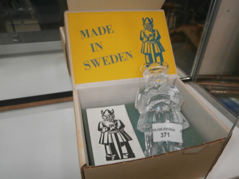 Swedish glass Viking figure symbolises fearlessness