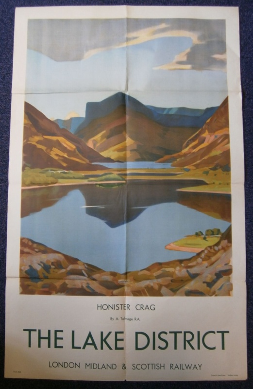 Algernon Talmage (1871-1939) Honister Crag, The Lake District, original poster printed for LMS: by