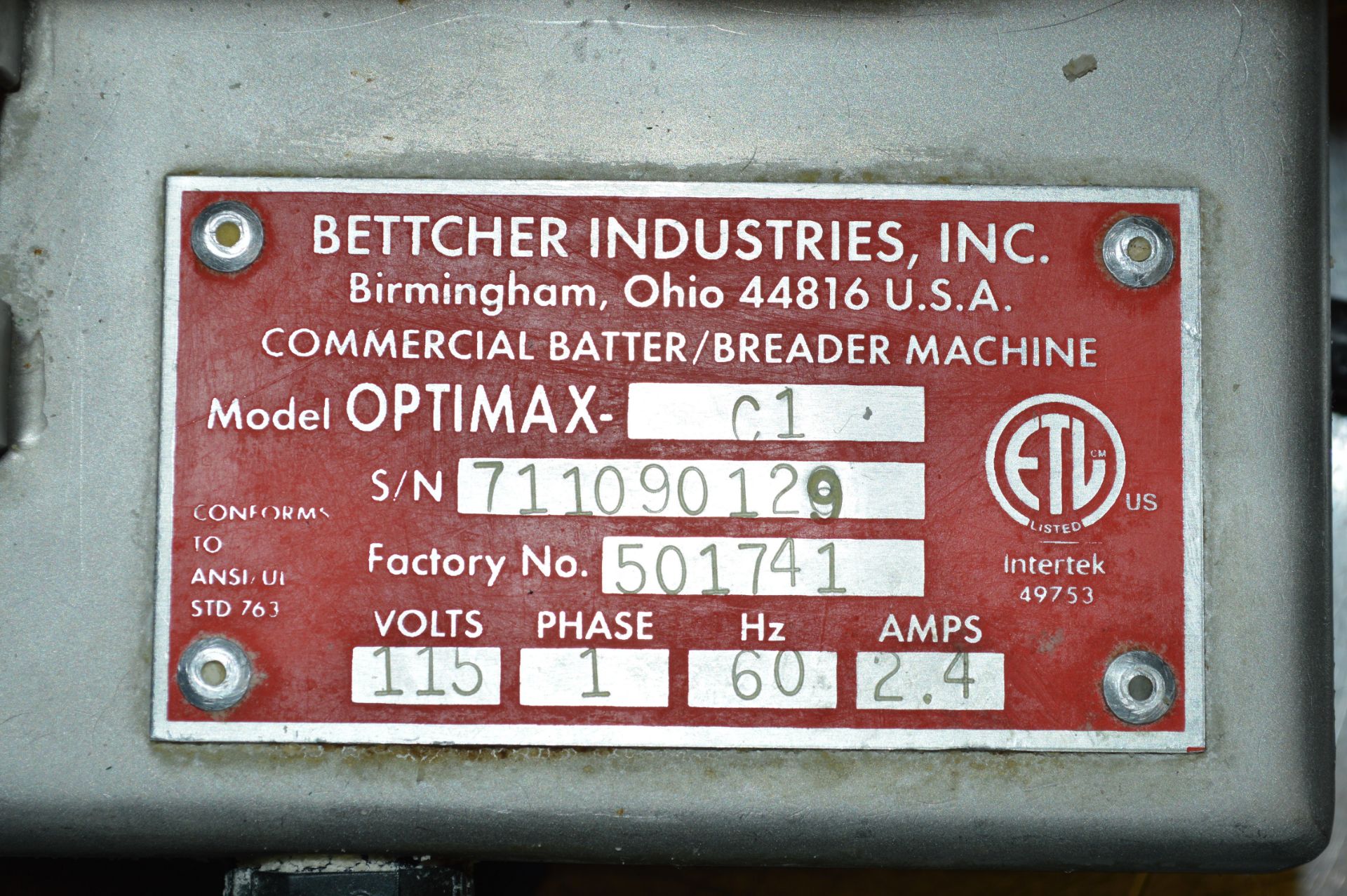 Bettcher Batter and Breading Machine - Image 4 of 4