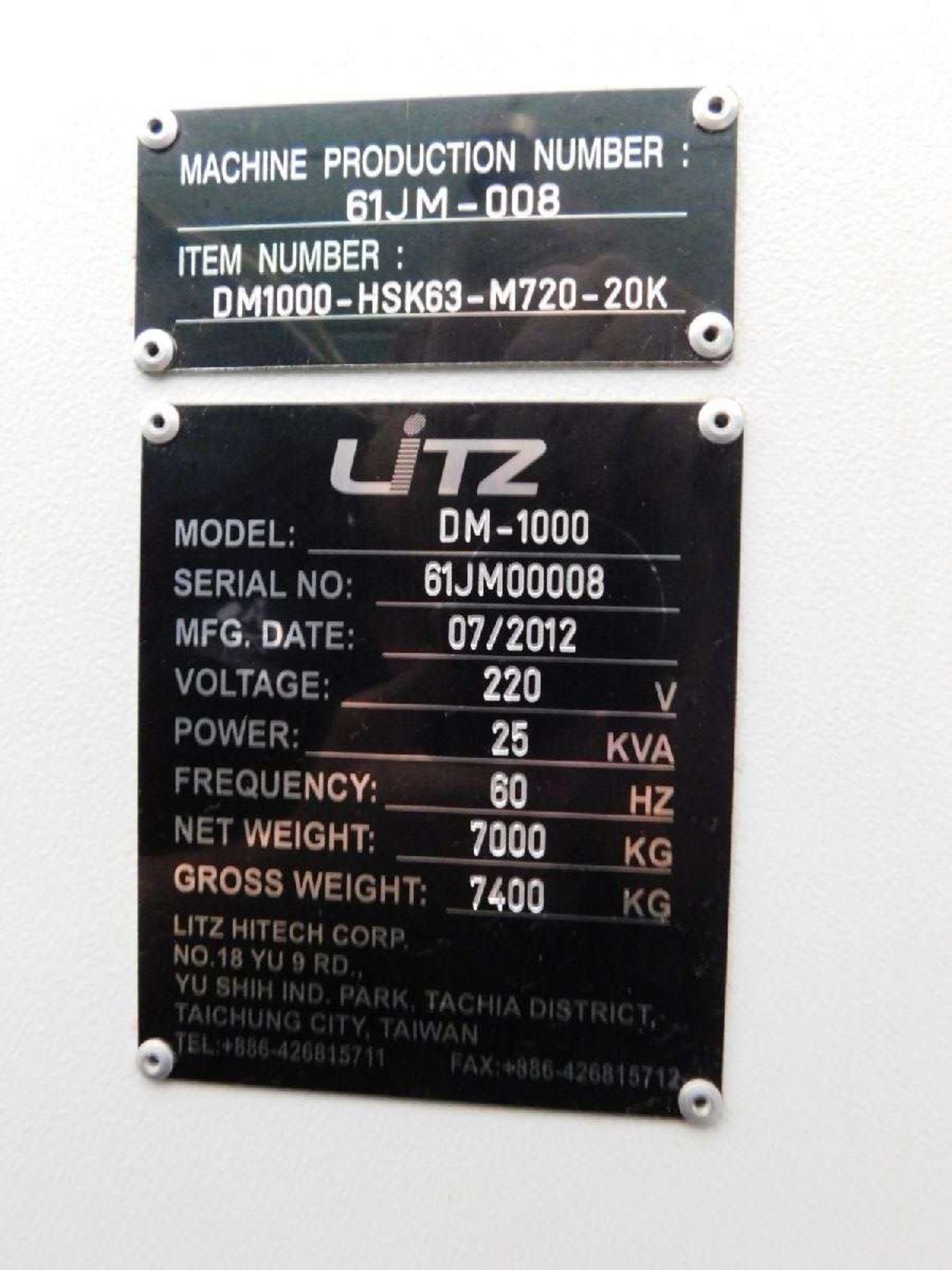 2012 Mitsubishi Litz DM-1000 3-Axis Vertical CNC Machining Center - Image 11 of 14