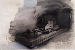 Michael Sandle (b. 1936) - Morpheus Sleep Machine, 1975 ink, watercolour and chalk on paper,