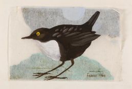 Mary Fedden (1915-2012) - Dipper, 1985 gouache on thin tissue over collage, signed and dated at