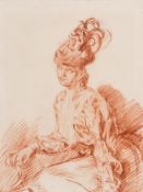 Augustus John ( (1878-1961) - Portrait of Mrs. Spencer Edwards red chalk on paper 13 1/4 x 10 1/4