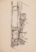 Walter Richard Sickert (1860-1942) - Stage Design, 1920 pen and ink on lined paper 11 1/2 x 8 in.,