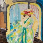 Philip Sutton (b. 1928) - Katie in front of the mirror, 1963 oil on canvas, titled and signed on