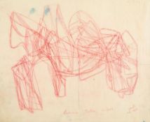 Stanley William Hayter (1901-1988) - Lachesis, Clotho, Atropos, 1942 red and blue crayon on tissue,