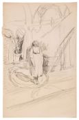 Walter Richard Sickert (1860-1942) - Theatre Performer, 1922-3 pencil on paper 14 x 9 in., 35.6 x