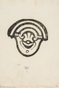 Craig (Edward Gordon) - Mask,  woodcut on tissue, initialled and dated 1923 lower centre, further