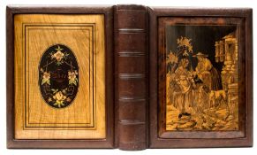 Marquetry binding.- - [French 19th century album], an album containing 310 mounted albumen print