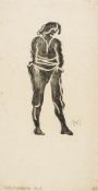 Craig (Edward Gordon) - Young Gobbo,  woodcut on Japan paper, initialled and dated 1909 and 1912 in