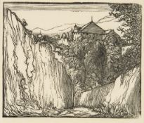 Craig (Edward Gordon) - The Path to San Martino, 7th state, annotated proof,  wood-engraving on