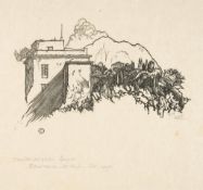 Craig (Edward Gordon) - View from our Garden, Genova,  woodcut, on ivory Japan paper, initialled