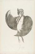 Craig (Edward Gordon) - Masked Figure with wings,  woodcut, on thin laid paper, fifth state