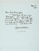 Tolkien (J.R.R.) - Autograph Note signed to Fay Darrington,  1p., 8vo, n.p,   16th November, 1971,