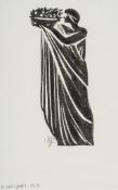 Craig (Edward Gordon) - Priestess,  woodcut on Japan paper, initialled and dated 1909 in pencil