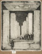 Craig (Edward Gordon) - Stage scene design with figures, for [A Portfolio of Etchings],  etching on