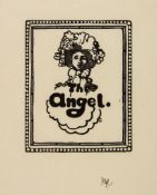 Craig (Edward Gordon) - The Angel,  woodcut on japan paper, 120 x 95mm., signed with initials in