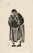Craig (Edward Gordon) - Shylock,  woodcut, on thin laid paper, initialled in pencil and dated 1910
