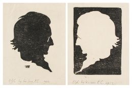 Craig (Edward `Teddy`) - Silhouette portraits of Edward Gordon Craig, the pair, positive and