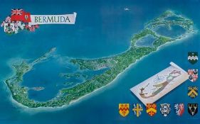 PETRUCELLI, A - BERMUDA offset lithographic poster in colours, 1966, cond A-, not backed 25 x 40ins.
