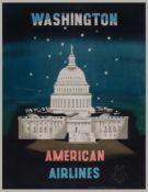 KAUFFER, Edward McKnight Hon. R.D.I.(1890-1954) - WASHINGTON, AMERICAN AIRLINES lithographic