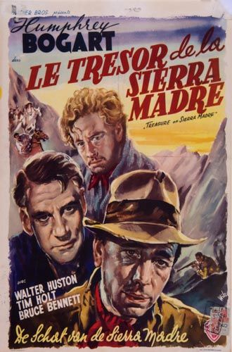 HUMPHREY BOGART dans LE TRESOR DE LA SIERRA MADRE offset lithograhic poster in colours, Belgium,