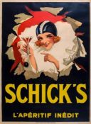 ANONYMOUS - SCHICK`S lithographic posters in colour, printed by Alphonse Schick, Bruxelles,