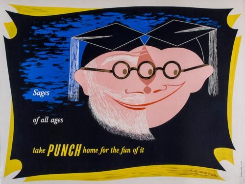 HENRION, Frederic Henri Kay (1914-1990) - SAGES OF ALL AGES, TAKE PUNCH lithographic poster in