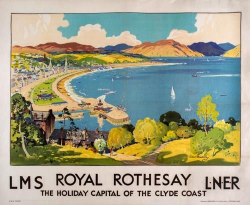 HOUSTON, Robert - ROYAL ROTHESAY, LMS, LNER lithographic poster in colours, c.1930, printed by