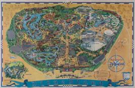 ANONYMOUS - DISNEYLAND lithographic poster in colours, 1968, cond. A+, backed on linen 30 x