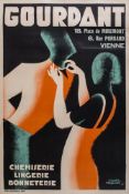 DOUDOW, Frapotat - GOURDANT lithographic poster in colours, 1933, printed by Imp Reunies, Lyon,