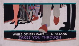 BROOKSHAW, Percy Drake - WHILE OTHERS WAIT...... lithographic poster in colours, 1927, printed by