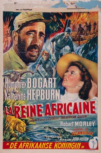 HUMPHREY BOGART dans LA REINE AFRICAINE offset lithograhic poster in colours, Belgium, cond A-,