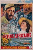 HUMPHREY BOGART dans LA REINE AFRICAINE offset lithograhic poster in colours, Belgium, cond A-,